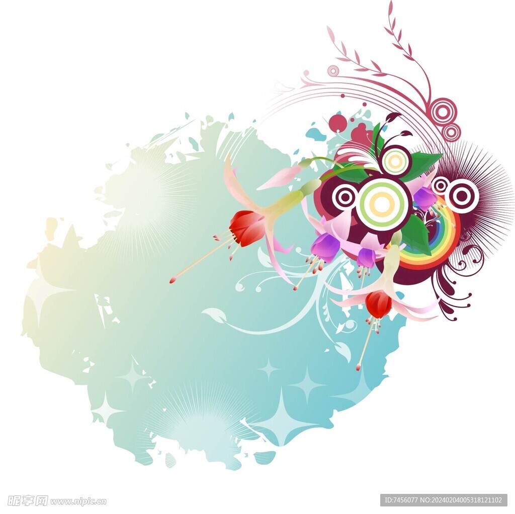 水彩花卉花藤水墨素材