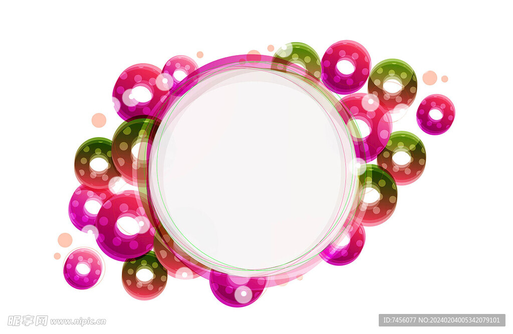 水彩圆矢量边框素材