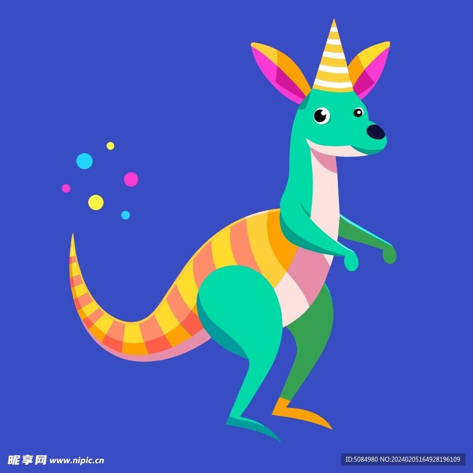 简洁的彩色节日素材袋鼠