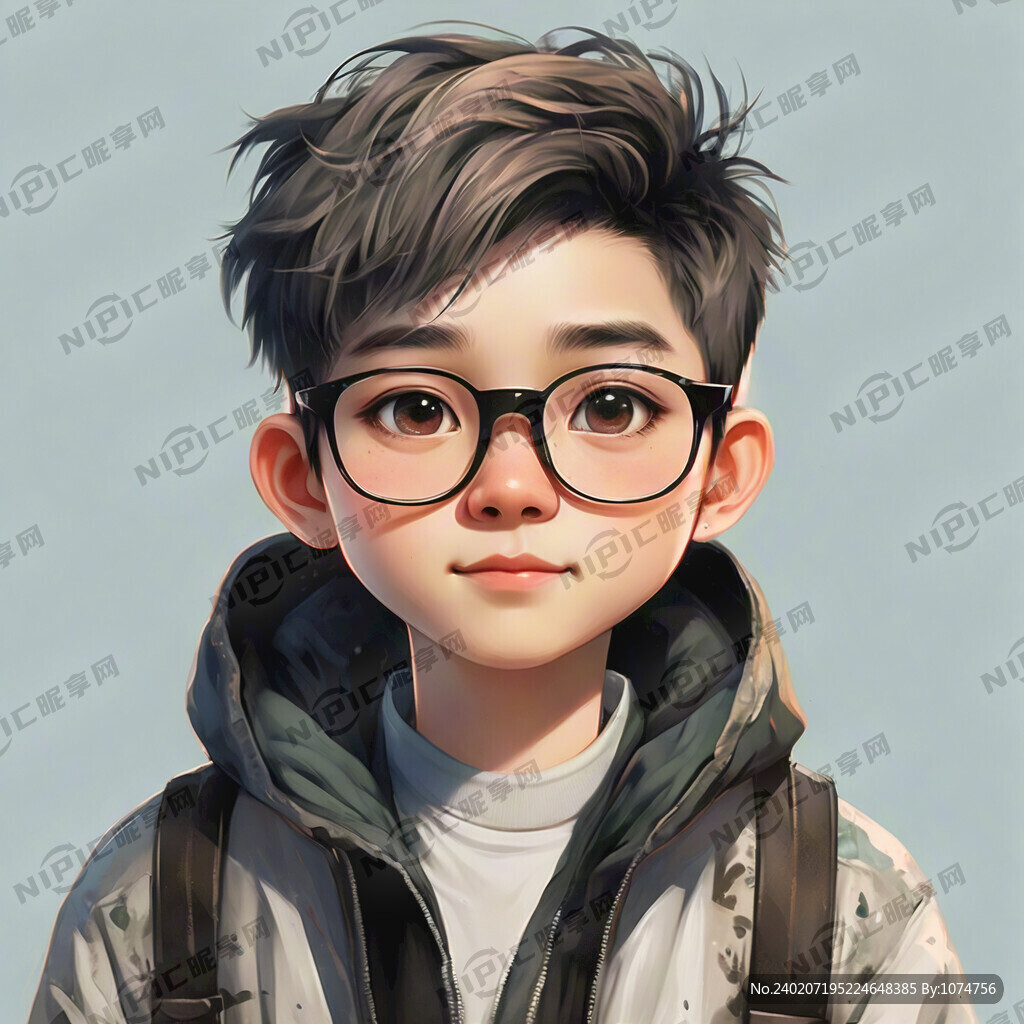 戴眼镜寸头男生拜年