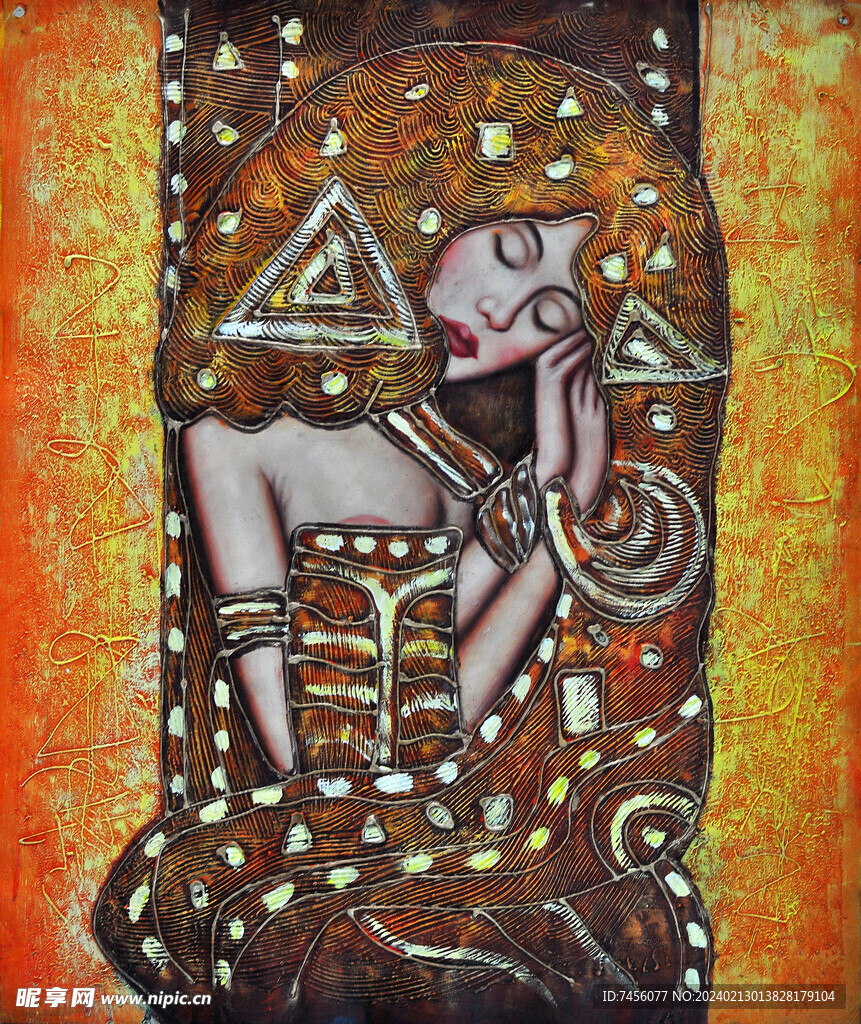 水彩美女时尚艺术油画装饰画