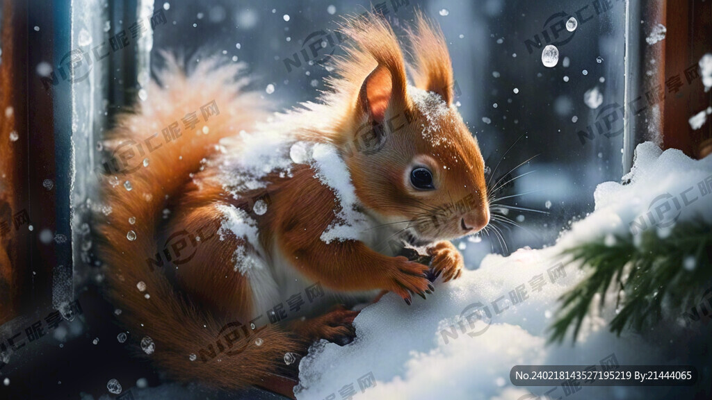 在寒冷的大雪纷飞的窗户上有冰花