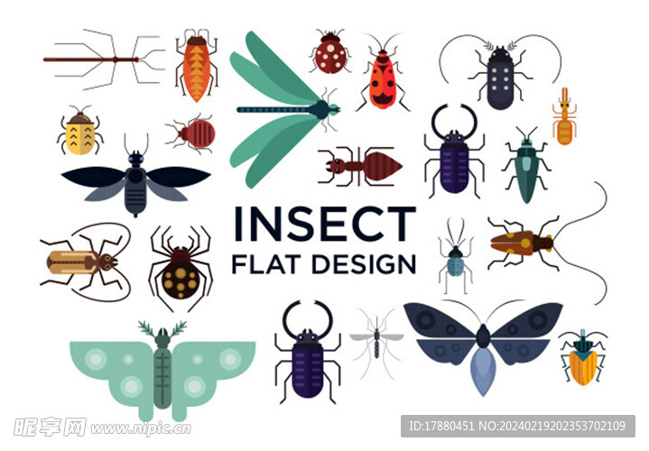 彩色平面昆虫