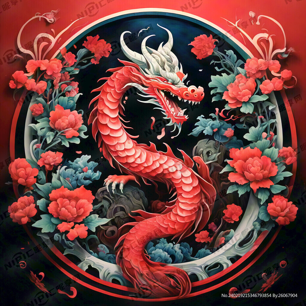 开工大吉 海报 红色 龙年