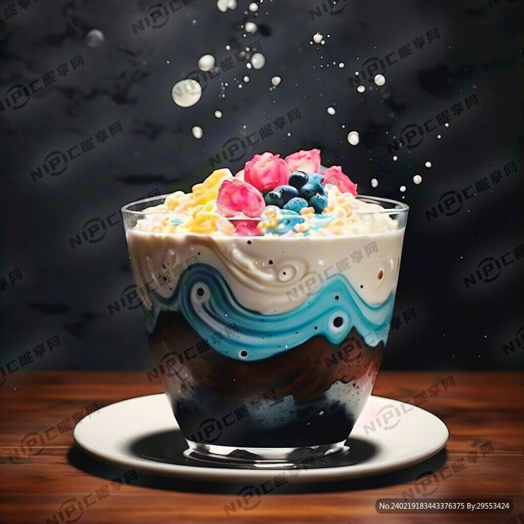 酸奶谷物杯 写实风格 中国风