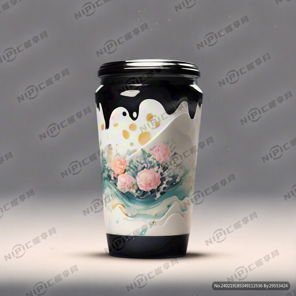 带盖酸奶纸杯 插画 京剧 高清