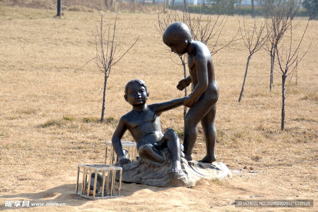 淇县淇河岸边雕塑 