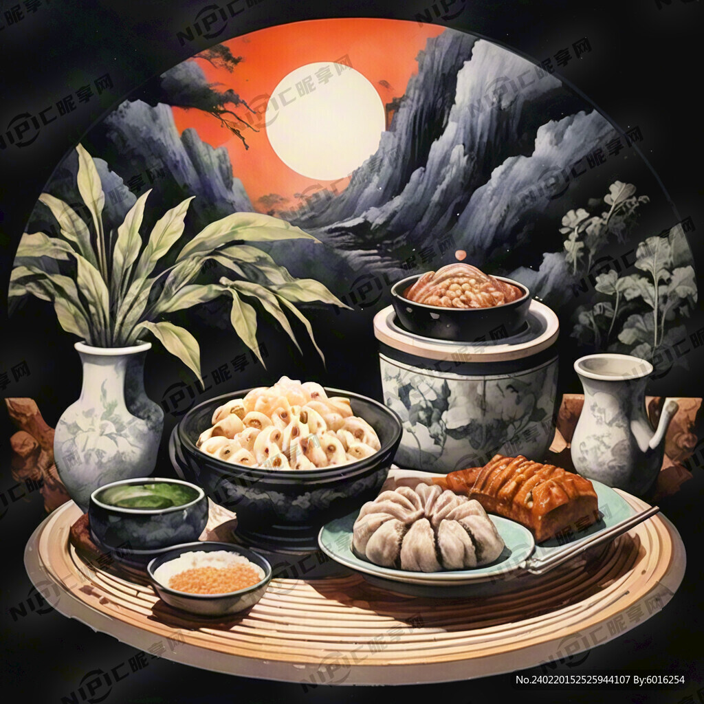 国潮风 糯米烧麦食品 大气