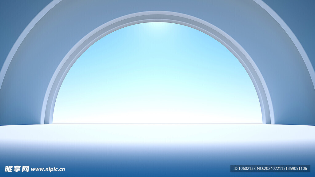 蓝色几何建筑创意图