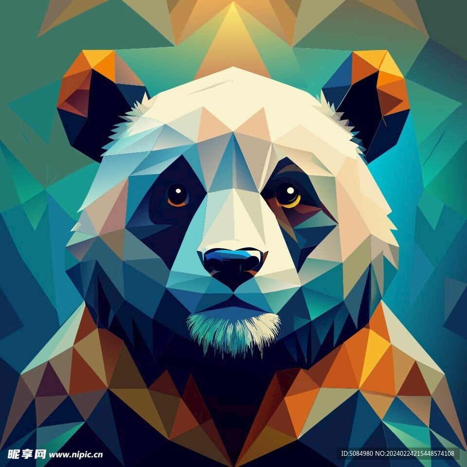 赛博风格的大熊猫