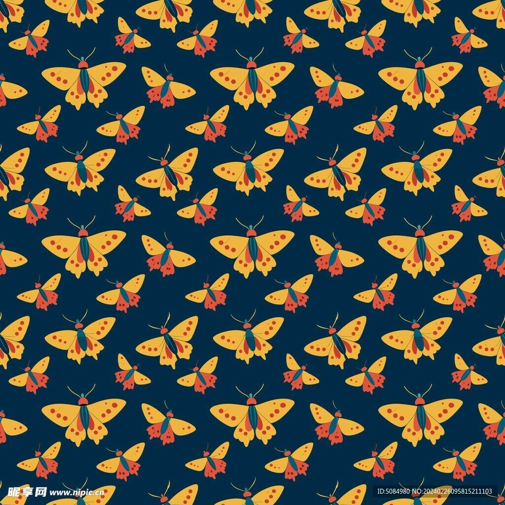 无缝拼接的蛾子背景