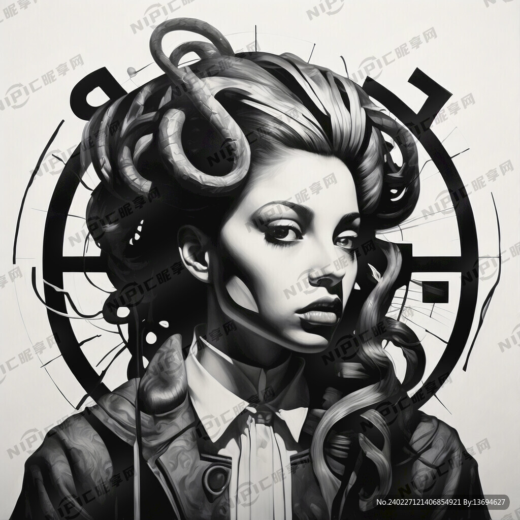 英文 字体变形 黑白