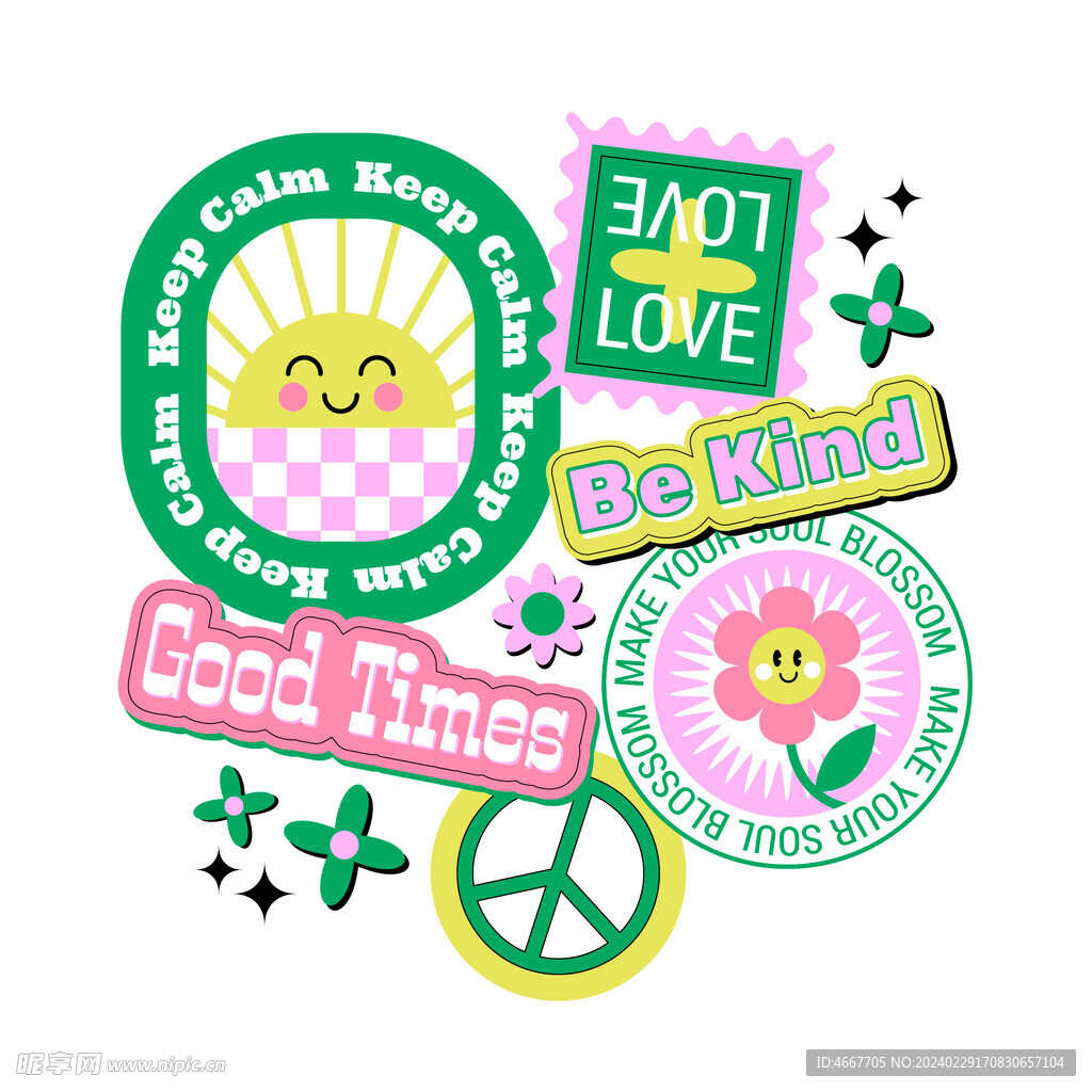 趣味手绘手账贴纸