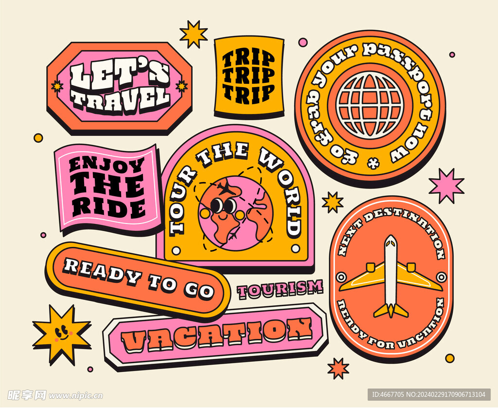 趣味手绘手账贴纸