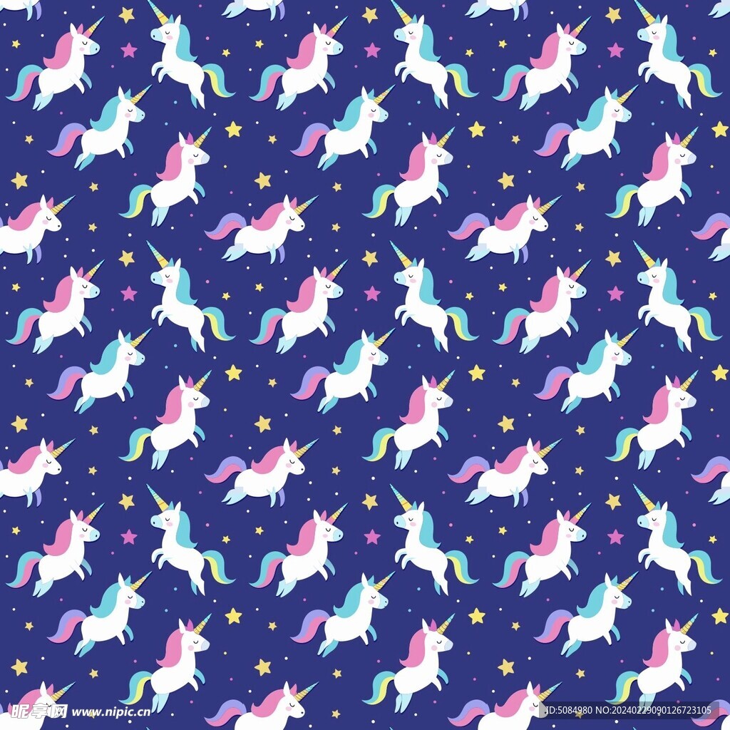 无缝拼接的独角兽背景
