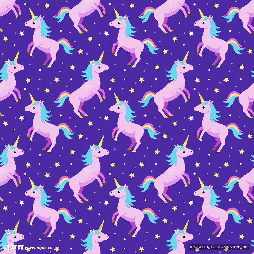 无缝拼接的独角兽背景