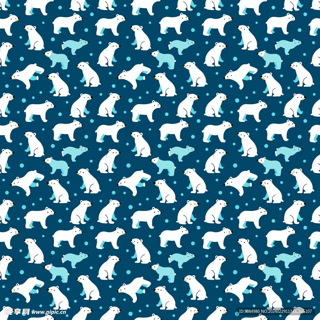 无缝拼接的极地熊背景
