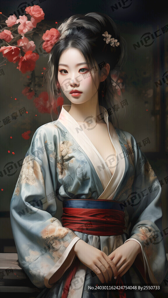 穿着宋代背子的古风女子