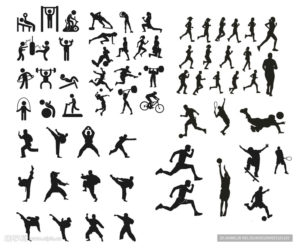 运动人物剪影