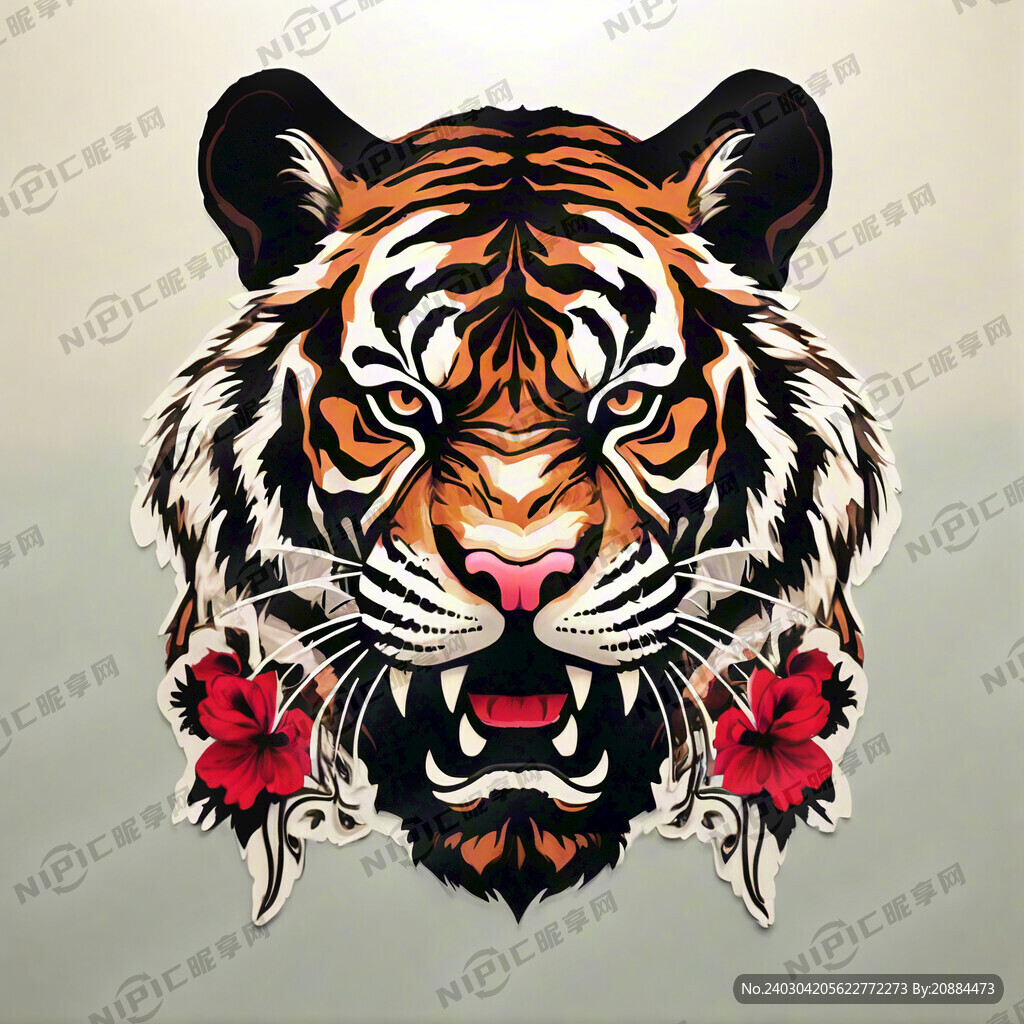 老虎形状标题装饰条