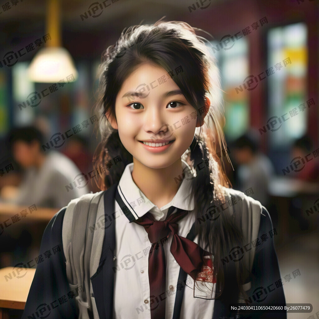 活泼的初中女学生