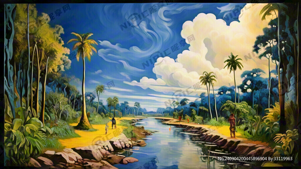 现代丛林长画卷