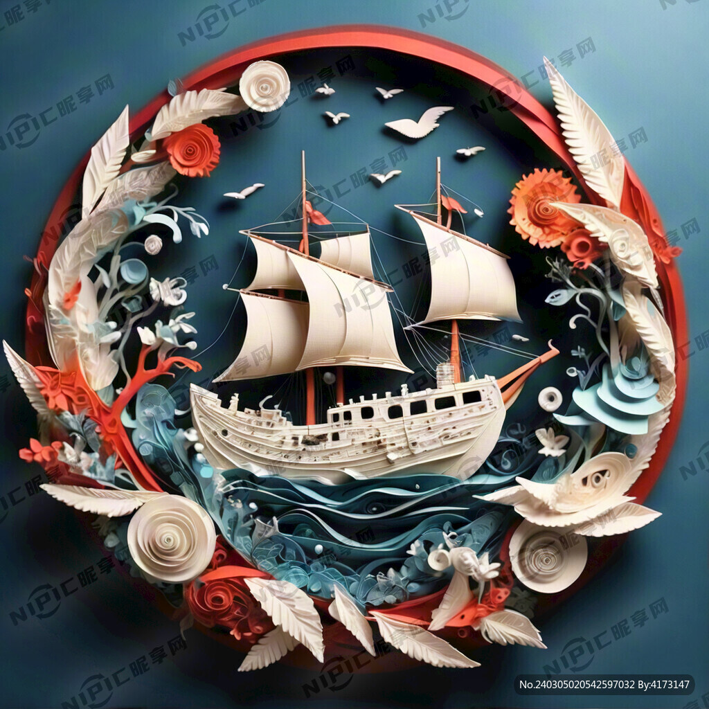 船 图形 衍纸艺术