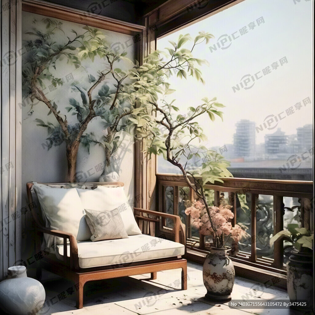 阳台 中式 角落