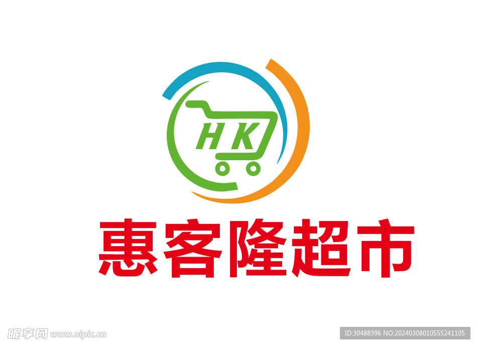 超市标志 字母HKlogo 水