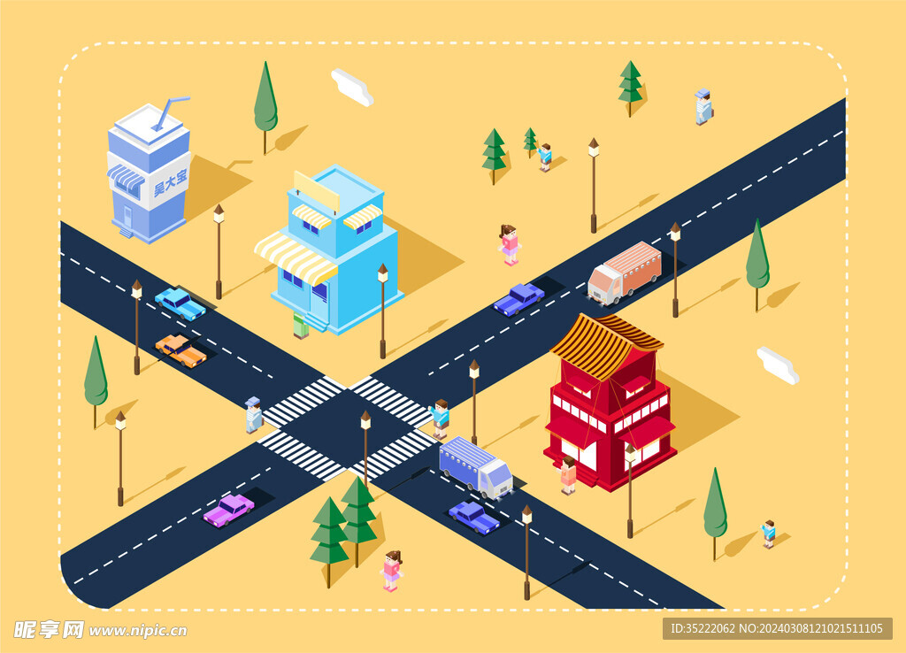 小房子小人小汽车