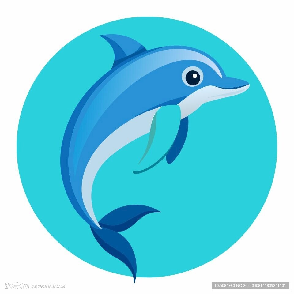 图标风格的海豚