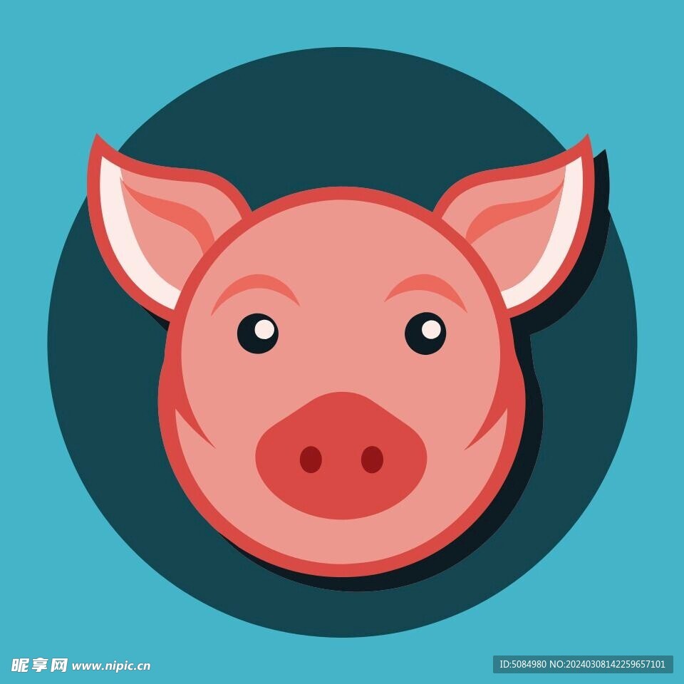 图标风格的猪头