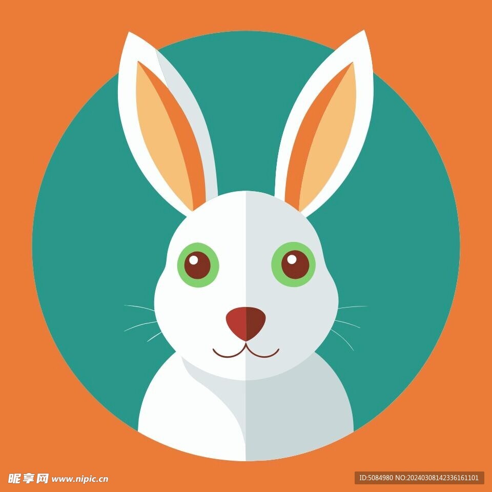 图标风格的兔子