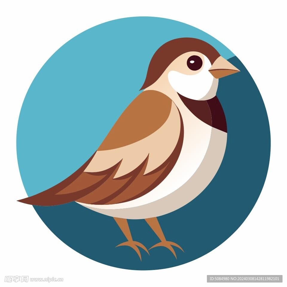 图标风格的麻雀