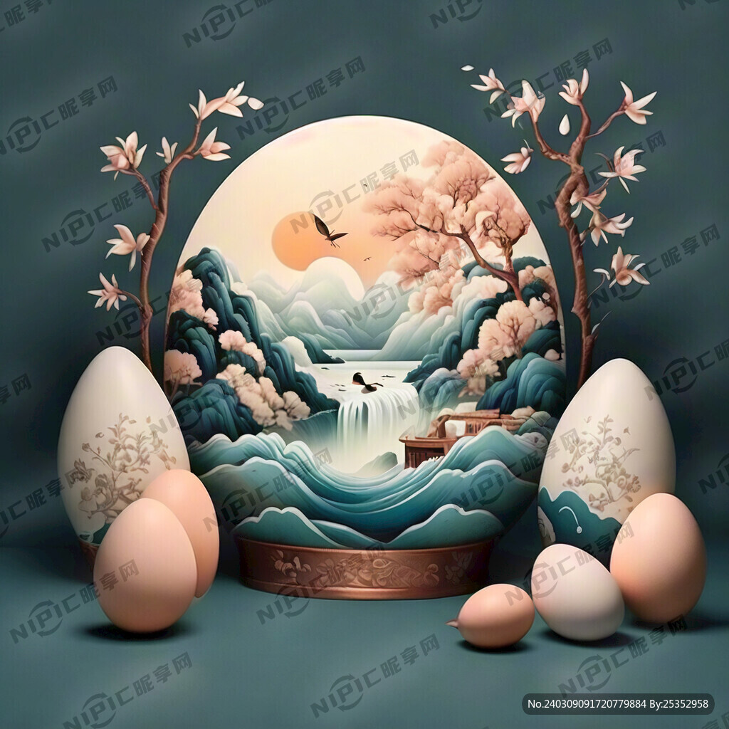 插画 国潮 手绘 柔和色调