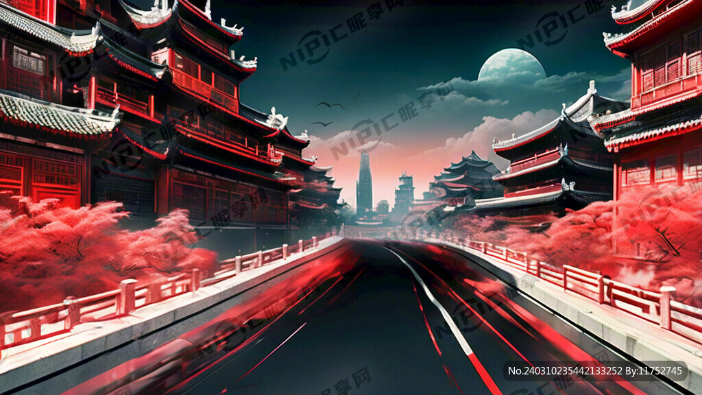 红色鲜艳渐变背景 超广角