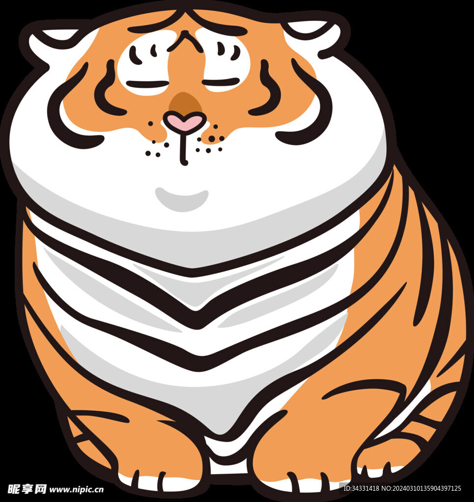 卡通老虎 胖虎 虎年 动漫虎