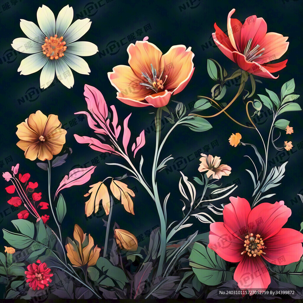 花卉数码矢量回位