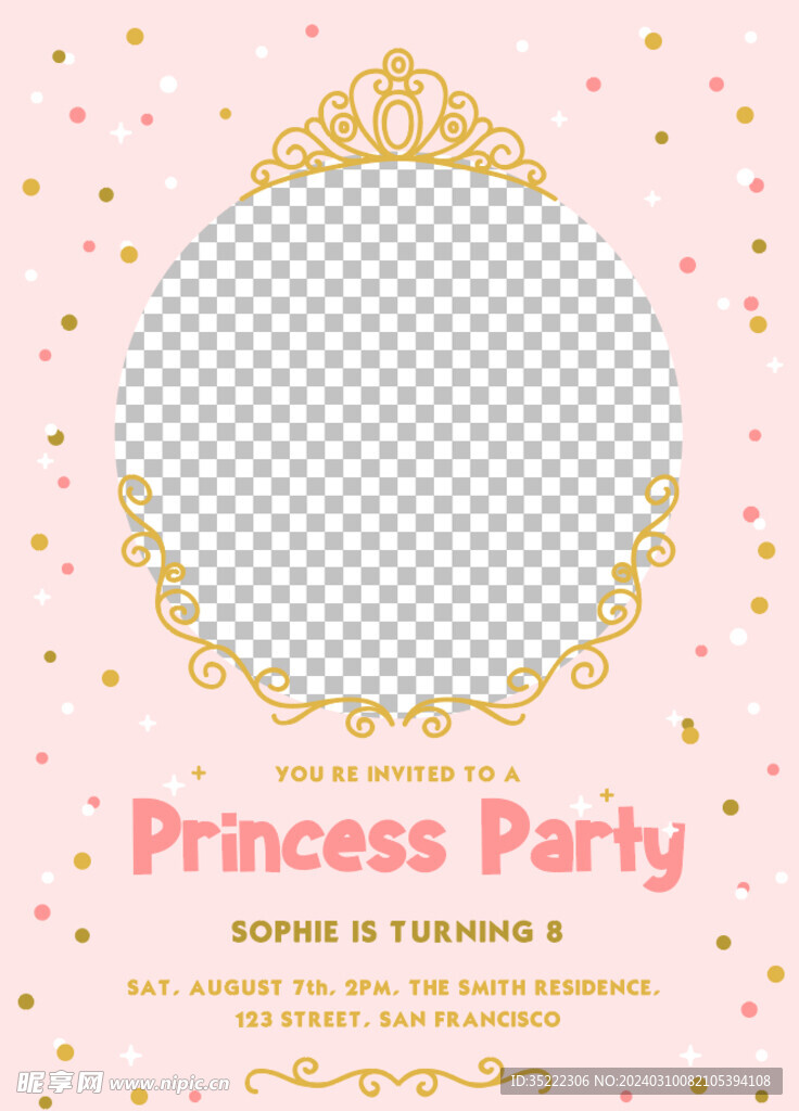 卡通公主花纹背景