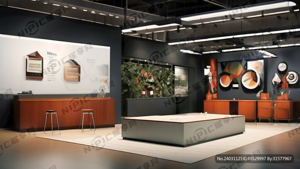 长方形展会展位效果图