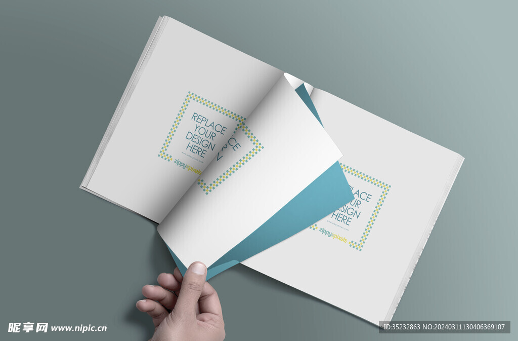 方形书籍杂志贴图画册样机