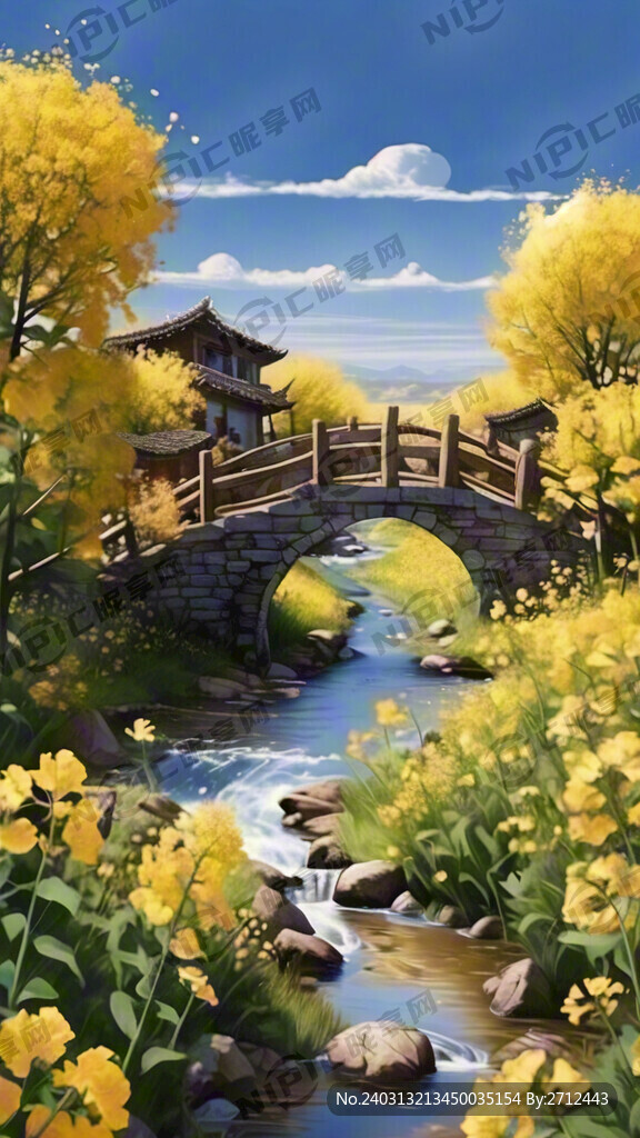 油菜花 小桥 流水 人家