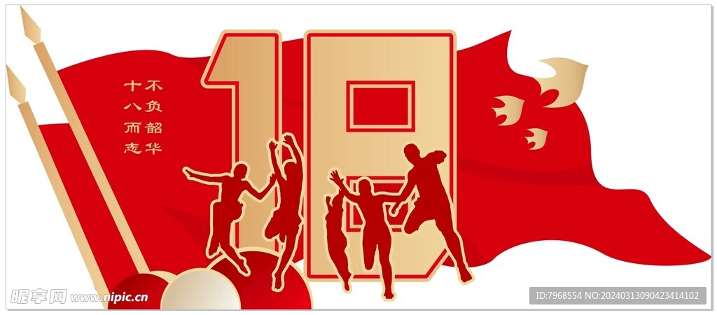 校园18岁成人礼文化墙背景