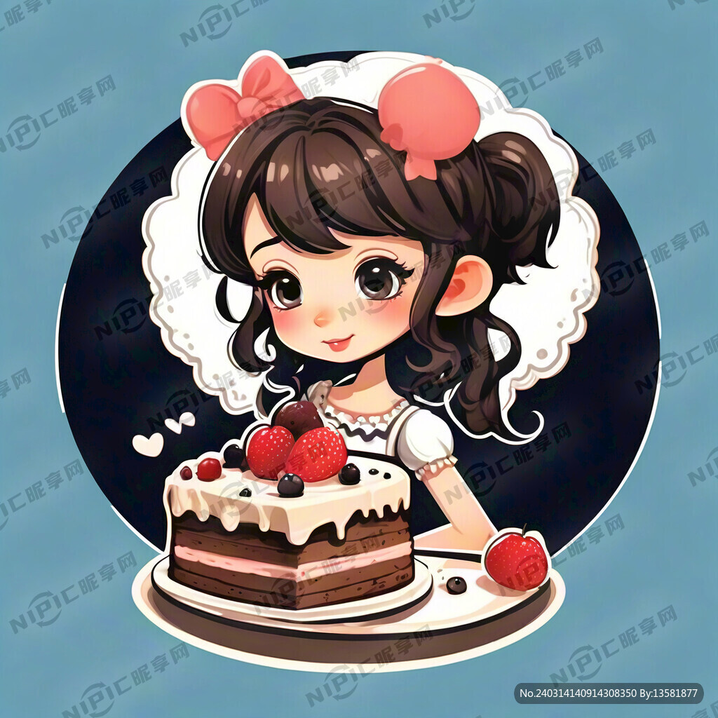 蛋糕 女孩 标志 矢量 卡通