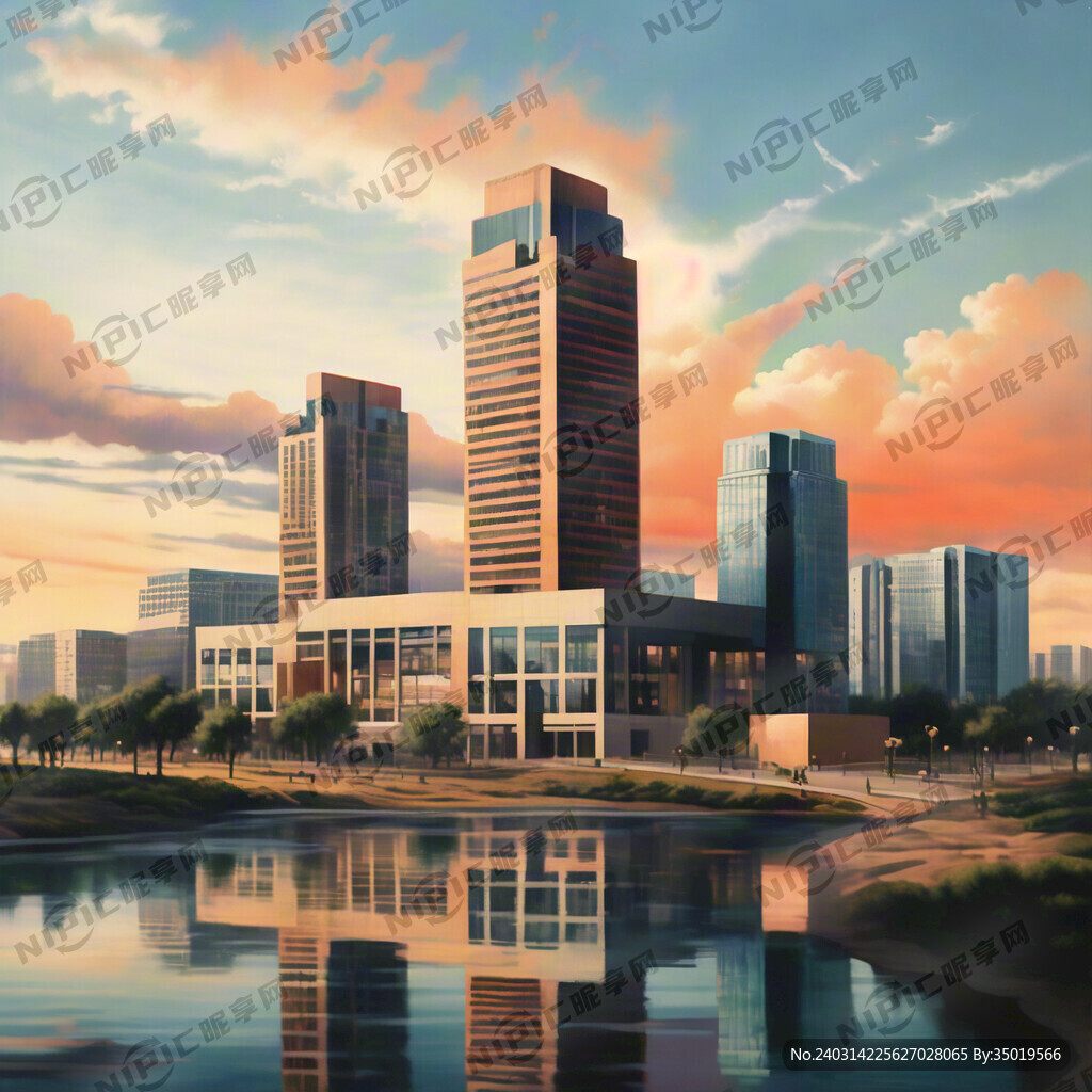 鄂尔多斯地标建筑插画