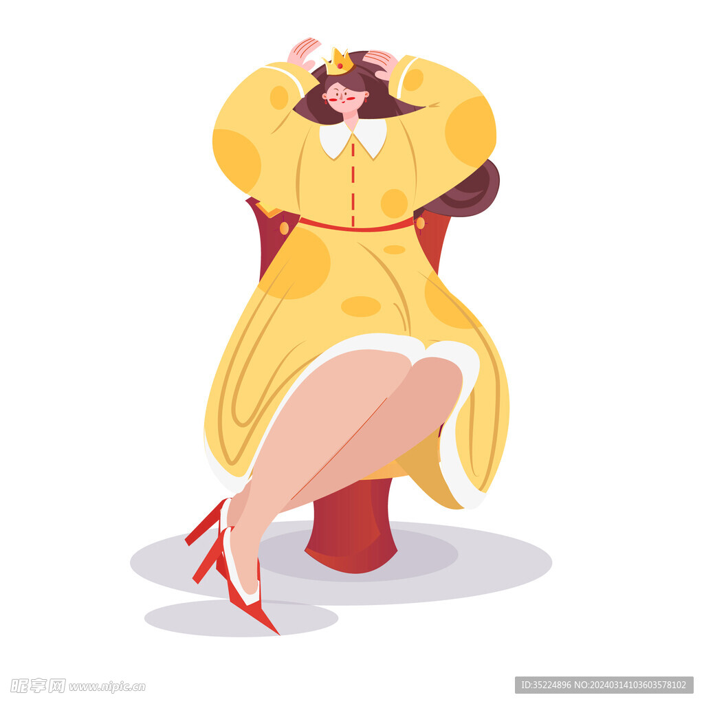 妇女节扁平风女神形象