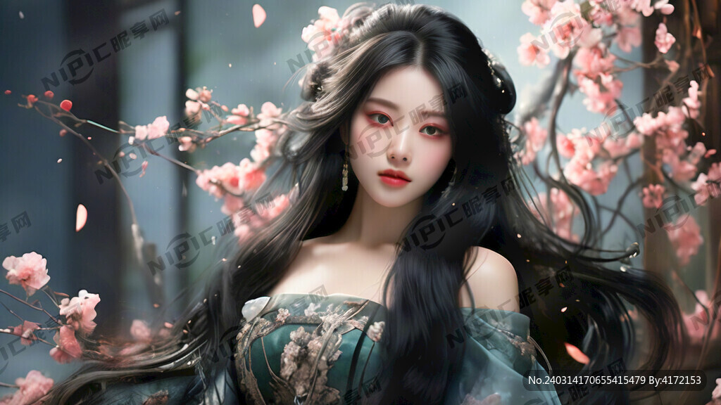 美女 长腿 黑头发 古风 身材