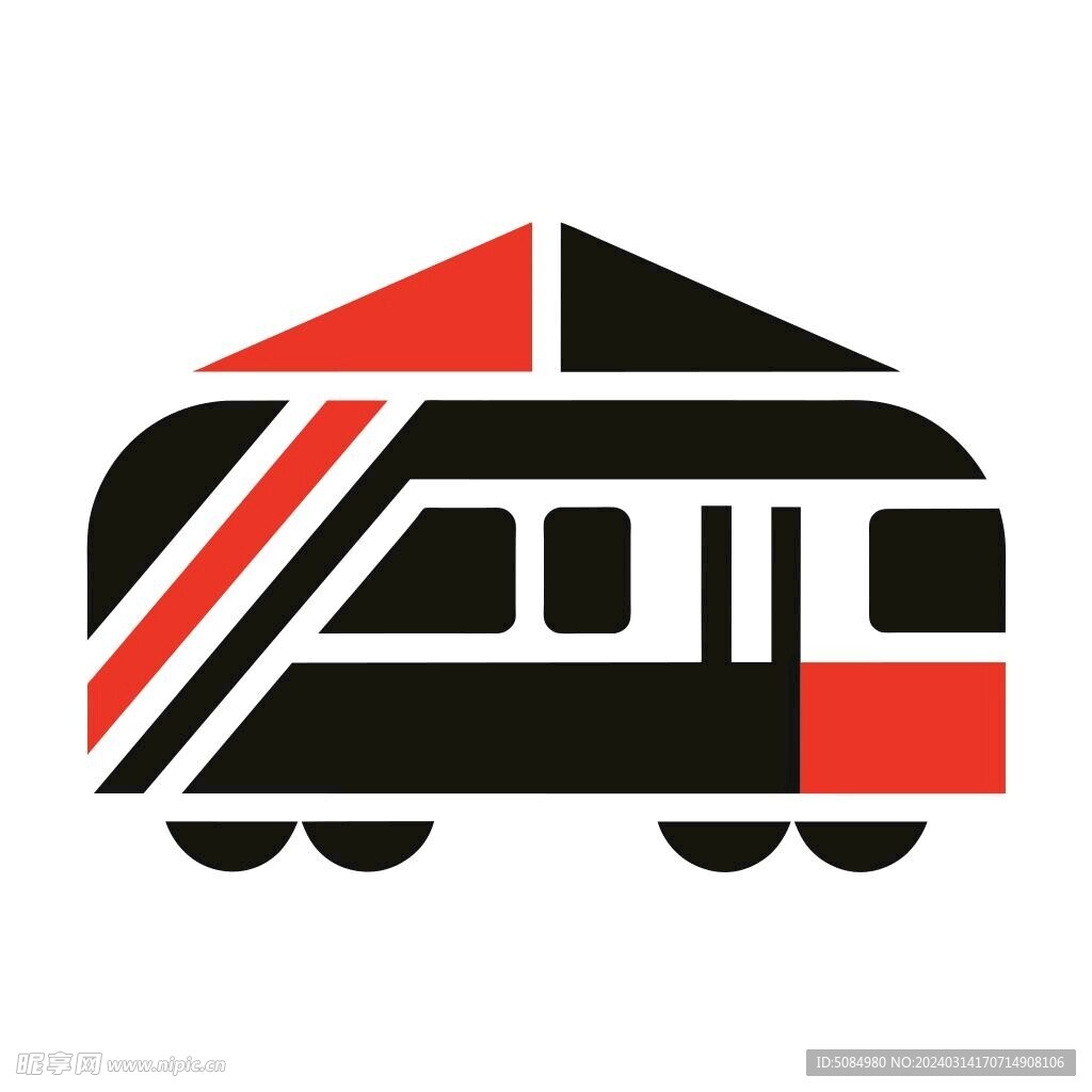 极简风格的电车标志