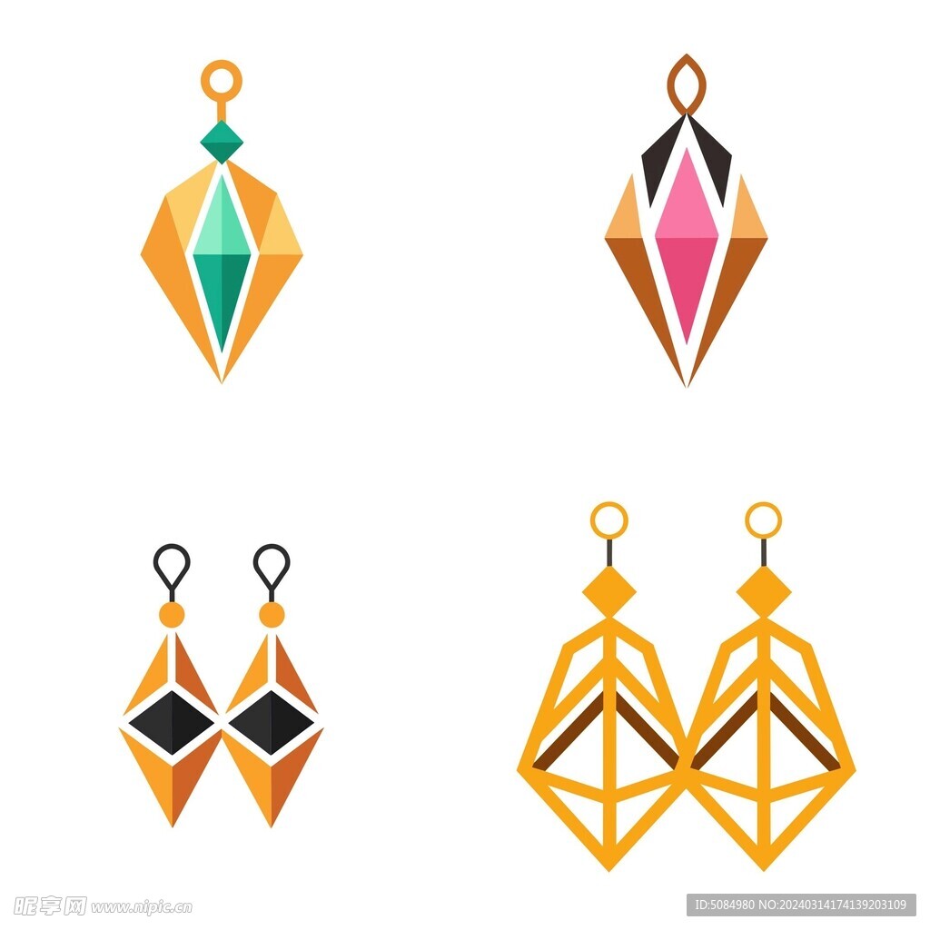 极简风格的耳环标志组图