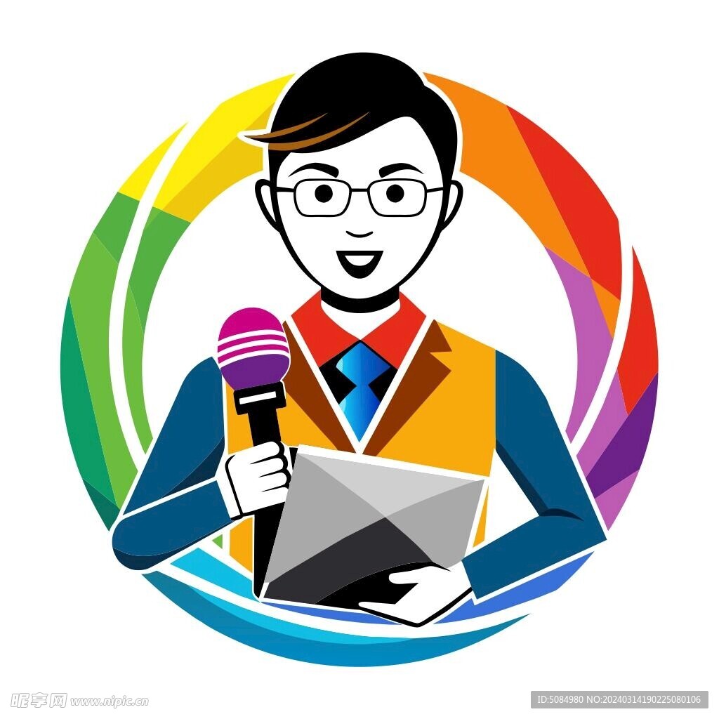 极简主义风格的记者头像